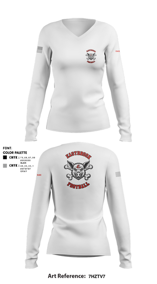 Womens Long Sleeve Vneck Shirt, Eastbrook Football, Army, Teamtime, Team time, sublimation, custom sports apparel, team uniforms, spirit wear, spiritwear, sports uniforms, custom shirts, team store, custom team store, fundraiser sports, apparel fundraiser