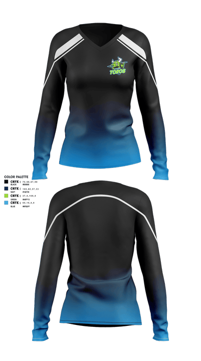 Northeast Toros Football 18068925 Women's Long Sleeve V-neck Shirt - 9