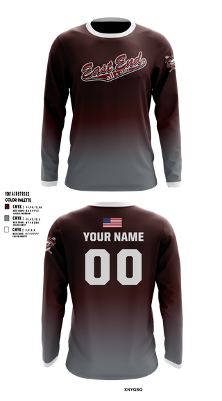 Long Sleeve Performance Shirt, East End Mishawaka Baseball Softball Association, Softball, Teamtime, Team time, sublimation, custom sports apparel, team uniforms, spirit wear, spiritwear, sports uniforms, custom shirts, team store, custom team store, fundraiser sports, apparel fundraiser