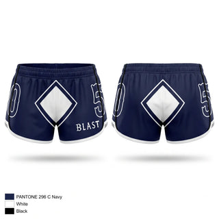 Womens Shorts, Blast Baseball, Baseball, Teamtime, Team time, sublimation, custom sports apparel, team uniforms, spirit wear, spiritwear, sports uniforms, custom shirts, team store, custom team store, fundraiser sports, apparel fundraiser