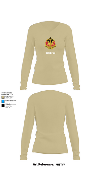 Womens Long Sleeve Vneck Shirt, 18th FAB, , Teamtime, Team time, sublimation, custom sports apparel, team uniforms, spirit wear, spiritwear, sports uniforms, custom shirts, team store, custom team store, fundraiser sports, apparel fundraiser