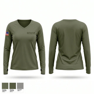 Womens Long Sleeve Vneck Shirt, Apprehension and Enforcement Unit, Police, Teamtime, Team time, sublimation, custom sports apparel, team uniforms, spirit wear, spiritwear, sports uniforms, custom shirts, team store, custom team store, fundraiser sports, apparel fundraiser