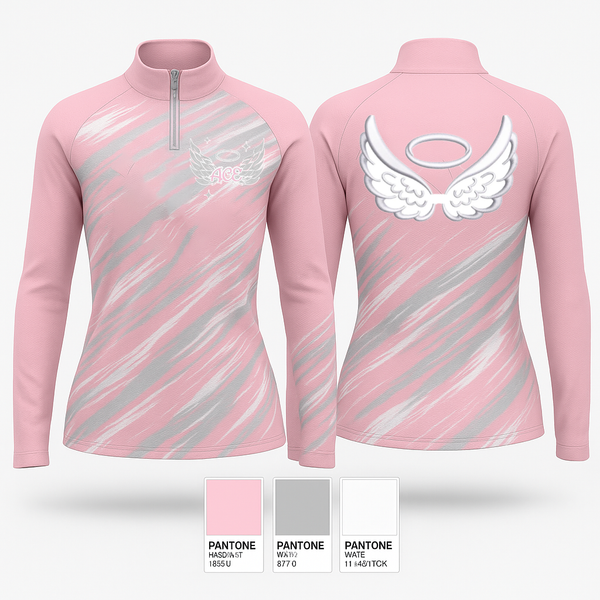 Quarter Zip Jacket, ACE Angel CHEER Elite, Cheer, Teamtime, Team time, sublimation, custom sports apparel, team uniforms, spirit wear, spiritwear, sports uniforms, custom shirts, team store, custom team store, fundraiser sports, apparel fundraiser