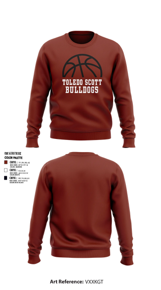 Crew Neck Sweatshirt, Toledo Scott Bulldogs, Men's Basketball, Teamtime, Team time, sublimation, custom sports apparel, team uniforms, spirit wear, spiritwear, sports uniforms, custom shirts, team store, custom team store, fundraiser sports, apparel fundraiser