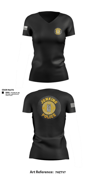 Womens Short Sleeve Vneck Shirt, Jenkins police department, Police, Teamtime, Team time, sublimation, custom sports apparel, team uniforms, spirit wear, spiritwear, sports uniforms, custom shirts, team store, custom team store, fundraiser sports, apparel fundraiser