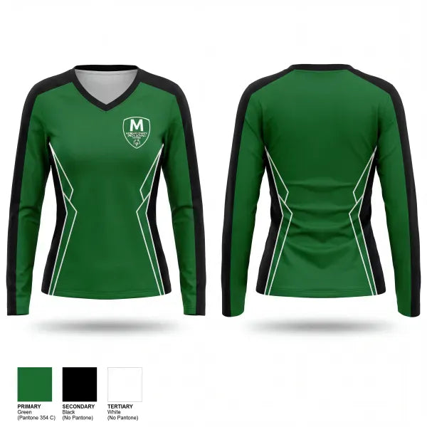 Womens Long Sleeve Vneck Shirt, Morgan County Mustang, Men's Basketball, Teamtime, Team time, sublimation, custom sports apparel, team uniforms, spirit wear, spiritwear, sports uniforms, custom shirts, team store, custom team store, fundraiser sports, apparel fundraiser