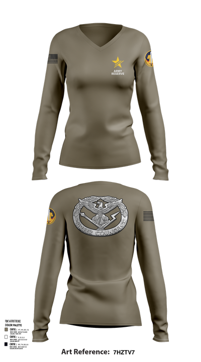 ARCC 53537079 Women's Long Sleeve V-neck Shirt - 106