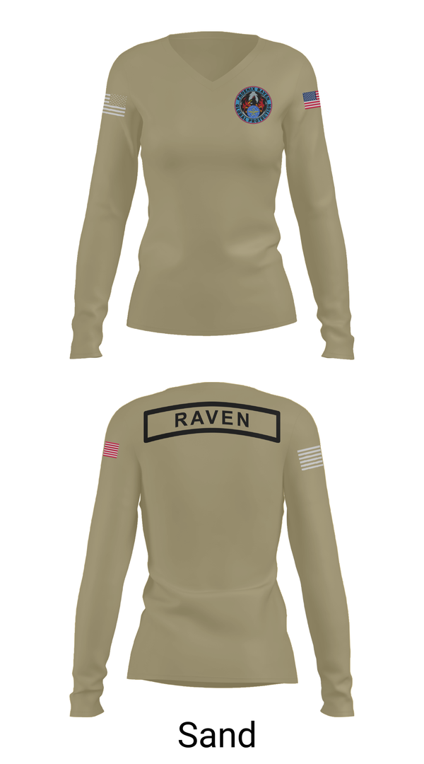Womens Long Sleeve Vneck Shirt, Phoenix Raven Instrutor, , Teamtime, Team time, sublimation, custom sports apparel, team uniforms, spirit wear, spiritwear, sports uniforms, custom shirts, team store, custom team store, fundraiser sports, apparel fundraiser