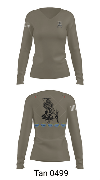 Womens Long Sleeve Vneck Shirt, 204th MDP, Army, Teamtime, Team time, sublimation, custom sports apparel, team uniforms, spirit wear, spiritwear, sports uniforms, custom shirts, team store, custom team store, fundraiser sports, apparel fundraiser