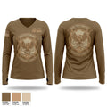 B Co 122 Fire Birds Women's Long Sleeve V-neck Shirt - 1