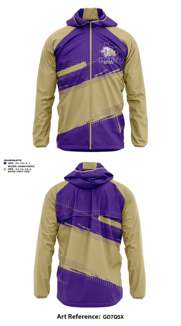 Windbreaker, Mart High School Cheer, Cheer, Teamtime, Team time, sublimation, custom sports apparel, team uniforms, spirit wear, spiritwear, sports uniforms, custom shirts, team store, custom team store, fundraiser sports, apparel fundraiser