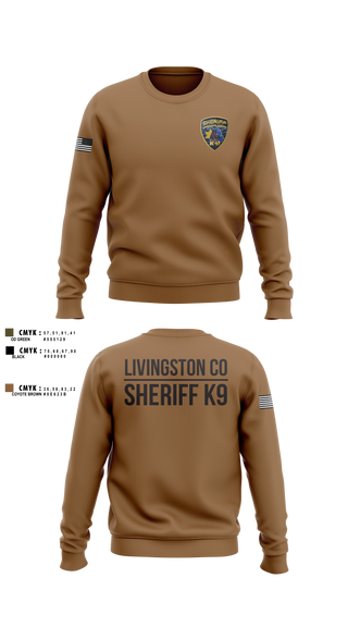 Crew Neck Sweatshirt, Livingston Co Sheriff K9, Police, Teamtime, Team time, sublimation, custom sports apparel, team uniforms, spirit wear, spiritwear, sports uniforms, custom shirts, team store, custom team store, fundraiser sports, apparel fundraiser