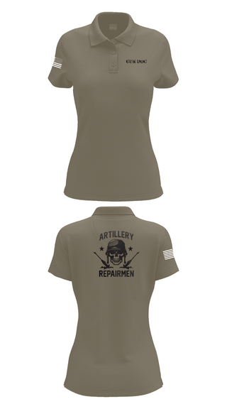 Womens Short Sleeve Performance Polo, ARMT 1-320th Field Artillery, Army, Teamtime, Team time, sublimation, custom sports apparel, team uniforms, spirit wear, spiritwear, sports uniforms, custom shirts, team store, custom team store, fundraiser sports, apparel fundraiser