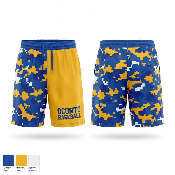 Athletic Shorts With Pockets, Oconto Baseball, Baseball, Teamtime, Team time, sublimation, custom sports apparel, team uniforms, spirit wear, spiritwear, sports uniforms, custom shirts, team store, custom team store, fundraiser sports, apparel fundraiser