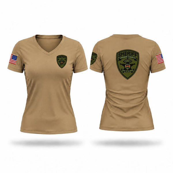 Womens Short Sleeve Vneck Shirt, Fannin County Sheriff’s Office, Police, Teamtime, Team time, sublimation, custom sports apparel, team uniforms, spirit wear, spiritwear, sports uniforms, custom shirts, team store, custom team store, fundraiser sports, apparel fundraiser