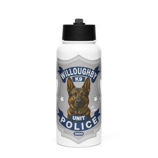 Willoughby Police K9 Unit 23687363 Stainless Steel Water Bottle with a Straw Lid