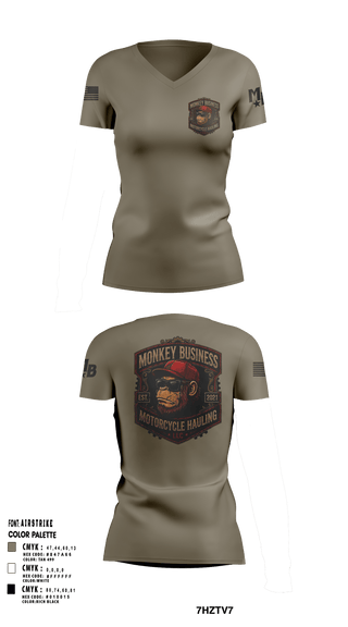 Womens Short Sleeve Vneck Shirt, Monkey Business Motorcycle Hauling, , Teamtime, Team time, sublimation, custom sports apparel, team uniforms, spirit wear, spiritwear, sports uniforms, custom shirts, team store, custom team store, fundraiser sports, apparel fundraiser