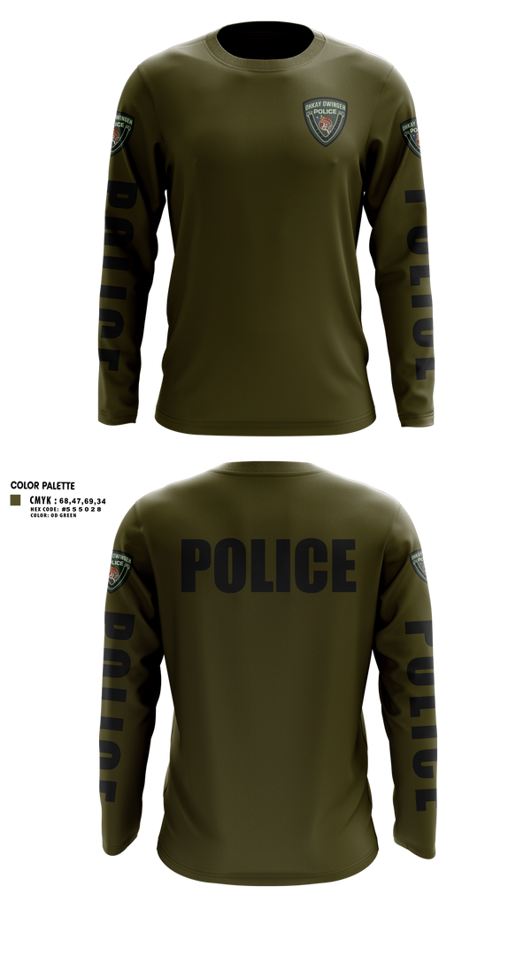 Long Sleeve Performance Shirt, Ohkay Owingeh Police Department, Police, Teamtime, Team time, sublimation, custom sports apparel, team uniforms, spirit wear, spiritwear, sports uniforms, custom shirts, team store, custom team store, fundraiser sports, apparel fundraiser