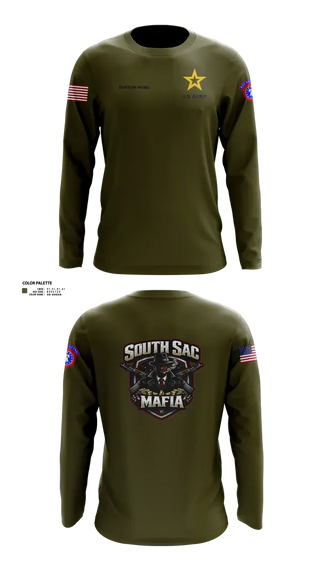 Long Sleeve Performance Shirt, SAC SOUTH, Army, Teamtime, Team time, sublimation, custom sports apparel, team uniforms, spirit wear, spiritwear, sports uniforms, custom shirts, team store, custom team store, fundraiser sports, apparel fundraiser