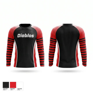 Long Sleeve Performance Shirt, Diablos, Baseball, Teamtime, Team time, sublimation, custom sports apparel, team uniforms, spirit wear, spiritwear, sports uniforms, custom shirts, team store, custom team store, fundraiser sports, apparel fundraiser