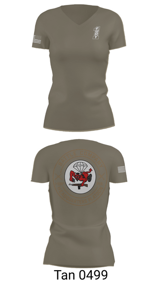 Womens Short Sleeve Vneck Shirt, BATTLE COMPANY 1-508PIR, Army, Teamtime, Team time, sublimation, custom sports apparel, team uniforms, spirit wear, spiritwear, sports uniforms, custom shirts, team store, custom team store, fundraiser sports, apparel fundraiser