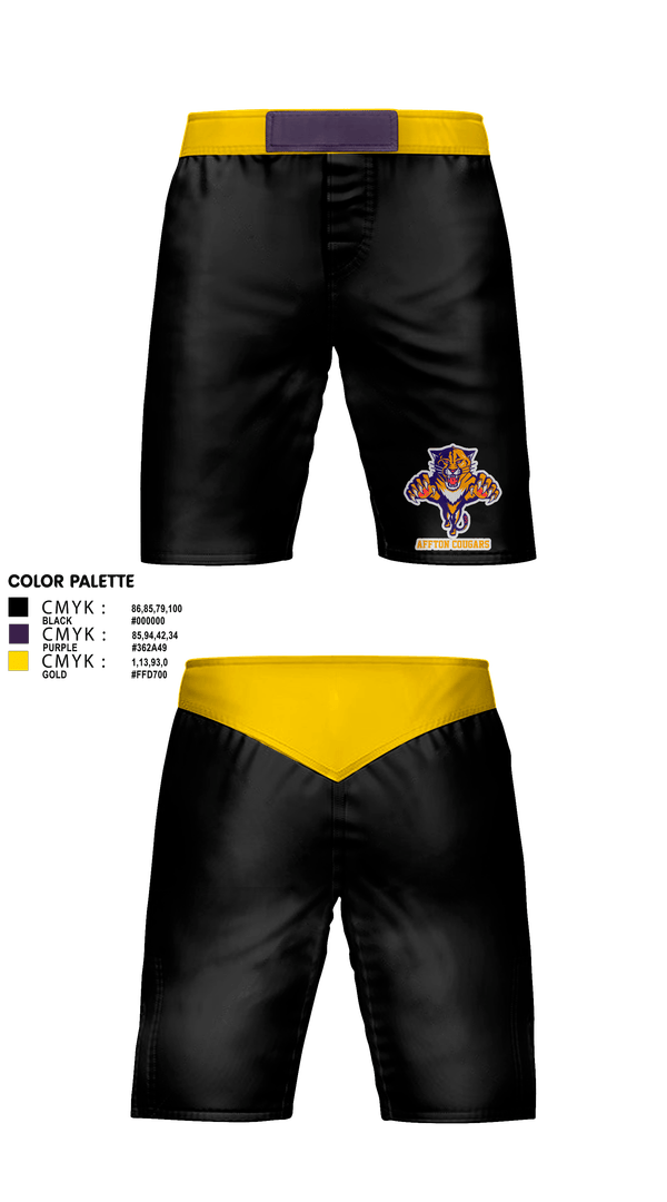 Fight Shorts, Affton Cougars, Wrestling, Teamtime, Team time, sublimation, custom sports apparel, team uniforms, spirit wear, spiritwear, sports uniforms, custom shirts, team store, custom team store, fundraiser sports, apparel fundraiser