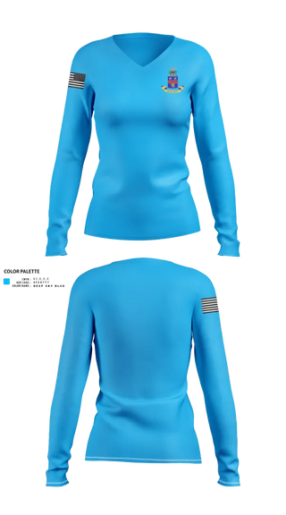 Womens Long Sleeve Vneck Shirt, 148th IN RGT, , Teamtime, Team time, sublimation, custom sports apparel, team uniforms, spirit wear, spiritwear, sports uniforms, custom shirts, team store, custom team store, fundraiser sports, apparel fundraiser