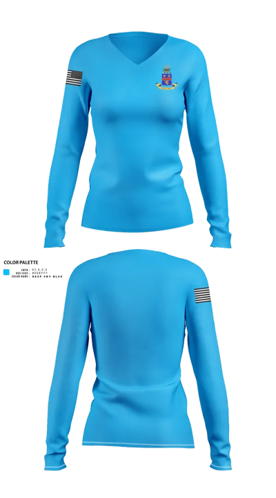 148th IN RGT 38204937 Women's Long Sleeve V-neck Shirt - 22