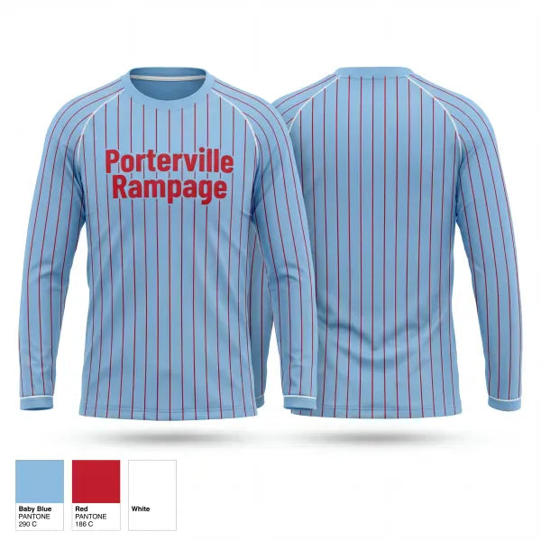 Long Sleeve Performance Shirt, Porterville Rampage, Softball, Teamtime, Team time, sublimation, custom sports apparel, team uniforms, spirit wear, spiritwear, sports uniforms, custom shirts, team store, custom team store, fundraiser sports, apparel fundraiser