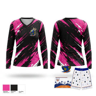 Womens Long Sleeve Vneck Shirt, The Foundation, Women's Basketball, Teamtime, Team time, sublimation, custom sports apparel, team uniforms, spirit wear, spiritwear, sports uniforms, custom shirts, team store, custom team store, fundraiser sports, apparel fundraiser