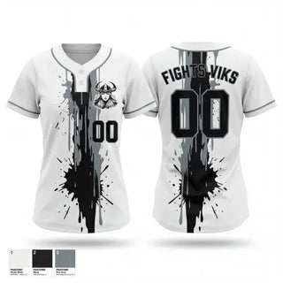 Two Button Softball Jersey, Vikings, Softball, Teamtime, Team time, sublimation, custom sports apparel, team uniforms, spirit wear, spiritwear, sports uniforms, custom shirts, team store, custom team store, fundraiser sports, apparel fundraiser