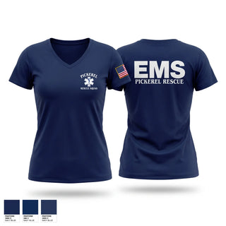 Womens Short Sleeve Vneck Shirt, PICKEREL RESCUE SQUAD, EMS/EMT, Teamtime, Team time, sublimation, custom sports apparel, team uniforms, spirit wear, spiritwear, sports uniforms, custom shirts, team store, custom team store, fundraiser sports, apparel fundraiser