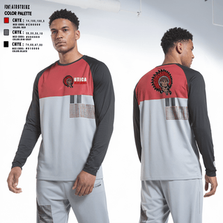 Long Sleeve Performance Shirt, Utica Redskins, Men's Basketball, Teamtime, Team time, sublimation, custom sports apparel, team uniforms, spirit wear, spiritwear, sports uniforms, custom shirts, team store, custom team store, fundraiser sports, apparel fundraiser