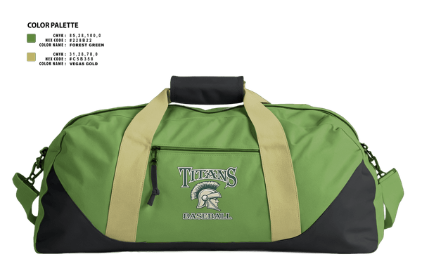 Duffle Bag, Titans, Baseball, Teamtime, Team time, sublimation, custom sports apparel, team uniforms, spirit wear, spiritwear, sports uniforms, custom shirts, team store, custom team store, fundraiser sports, apparel fundraiser