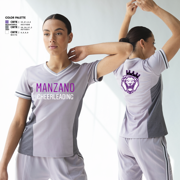 Womens Short Sleeve Vneck Shirt, Manzano Monarchs, Cheer, Teamtime, Team time, sublimation, custom sports apparel, team uniforms, spirit wear, spiritwear, sports uniforms, custom shirts, team store, custom team store, fundraiser sports, apparel fundraiser