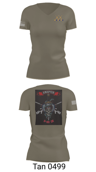 Womens Short Sleeve Vneck Shirt, 5-20 Infantry, Sniper section, Army, Teamtime, Team time, sublimation, custom sports apparel, team uniforms, spirit wear, spiritwear, sports uniforms, custom shirts, team store, custom team store, fundraiser sports, apparel fundraiser