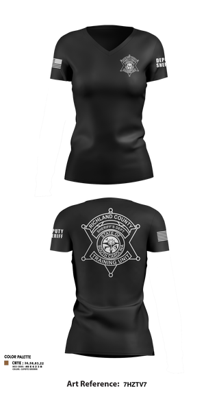 Womens Short Sleeve Vneck Shirt, Richland County Sheriff's Department Training Unit, Police, Teamtime, Team time, sublimation, custom sports apparel, team uniforms, spirit wear, spiritwear, sports uniforms, custom shirts, team store, custom team store, fundraiser sports, apparel fundraiser