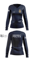 Greenbelt Police Department 4666153 Women's Long Sleeve V-neck Shirt - 1