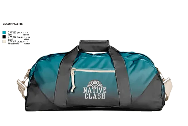 Duffle Bag, Native Clash, Men's Basketball, Teamtime, Team time, sublimation, custom sports apparel, team uniforms, spirit wear, spiritwear, sports uniforms, custom shirts, team store, custom team store, fundraiser sports, apparel fundraiser