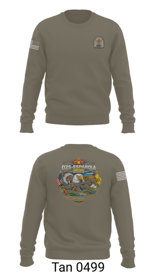 Crew Neck Sweatshirt, OZS-Española, National Guard, Teamtime, Team time, sublimation, custom sports apparel, team uniforms, spirit wear, spiritwear, sports uniforms, custom shirts, team store, custom team store, fundraiser sports, apparel fundraiser