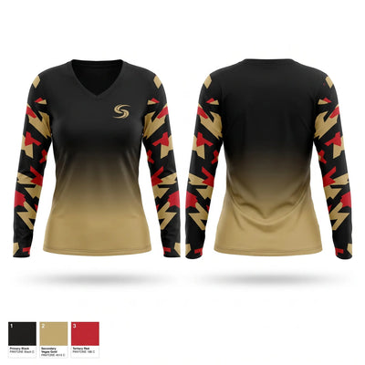 Hurricanes Women's Long Sleeve V-neck Shirt - 1