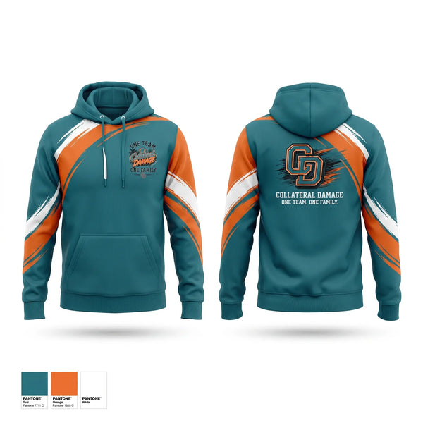 Hoodie, Collateral Damage, Softball, Teamtime, Team time, sublimation, custom sports apparel, team uniforms, spirit wear, spiritwear, sports uniforms, custom shirts, team store, custom team store, fundraiser sports, apparel fundraiser