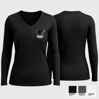 Womens Long Sleeve Vneck Shirt, Huntington Junior High School Basketball, Women's Basketball, Teamtime, Team time, sublimation, custom sports apparel, team uniforms, spirit wear, spiritwear, sports uniforms, custom shirts, team store, custom team store, fundraiser sports, apparel fundraiser