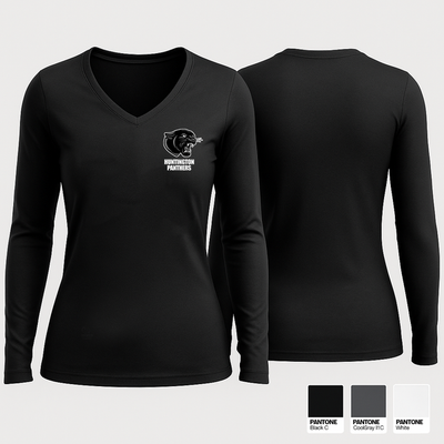 Huntington Junior High School Basketball 78559210 Women's Long Sleeve V-neck Shirt - 1