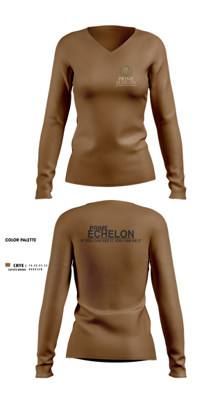 Womens Long Sleeve Vneck Shirt, Prime Echelon, , Teamtime, Team time, sublimation, custom sports apparel, team uniforms, spirit wear, spiritwear, sports uniforms, custom shirts, team store, custom team store, fundraiser sports, apparel fundraiser