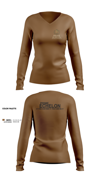 Prime Echelon 30866981 Women's Long Sleeve V-neck Shirt - 2
