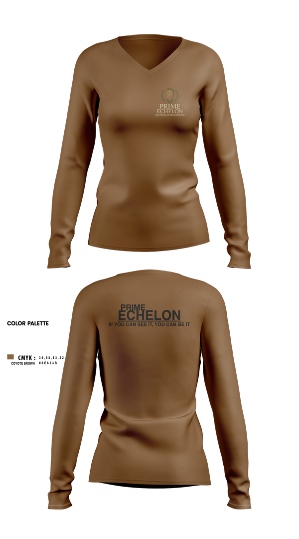 Womens Long Sleeve Vneck Shirt, Prime Echelon, , Teamtime, Team time, sublimation, custom sports apparel, team uniforms, spirit wear, spiritwear, sports uniforms, custom shirts, team store, custom team store, fundraiser sports, apparel fundraiser