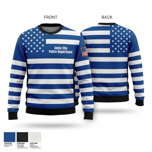 Crew Neck Sweatshirt, Cedar City Police Department, Police, Teamtime, Team time, sublimation, custom sports apparel, team uniforms, spirit wear, spiritwear, sports uniforms, custom shirts, team store, custom team store, fundraiser sports, apparel fundraiser