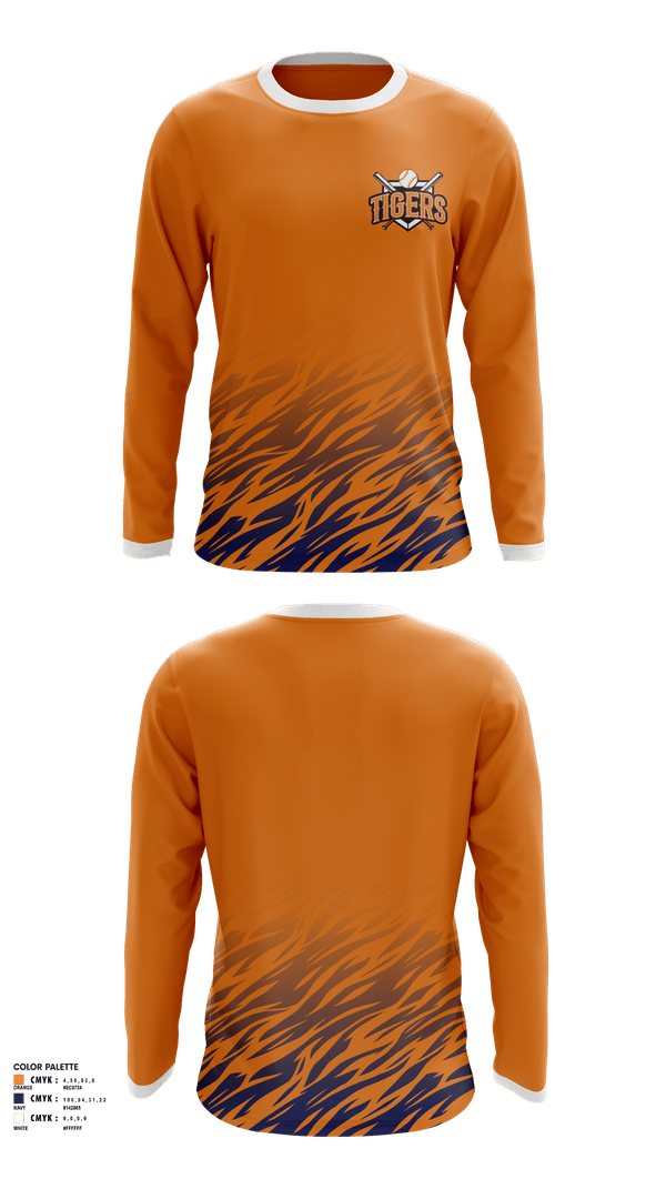 Long Sleeve Performance Shirt, Malone Tigers, Baseball, Teamtime, Team time, sublimation, custom sports apparel, team uniforms, spirit wear, spiritwear, sports uniforms, custom shirts, team store, custom team store, fundraiser sports, apparel fundraiser