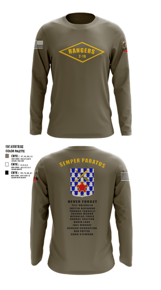 Long Sleeve Performance Shirt, 2-16 rangers, Army, Teamtime, Team time, sublimation, custom sports apparel, team uniforms, spirit wear, spiritwear, sports uniforms, custom shirts, team store, custom team store, fundraiser sports, apparel fundraiser